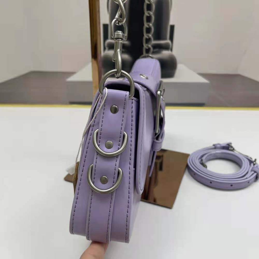 Balenciaga Women Lindsay Small Shoulder Bag With Strap in Light Purple Shiny Smooth Calfskin - image 6