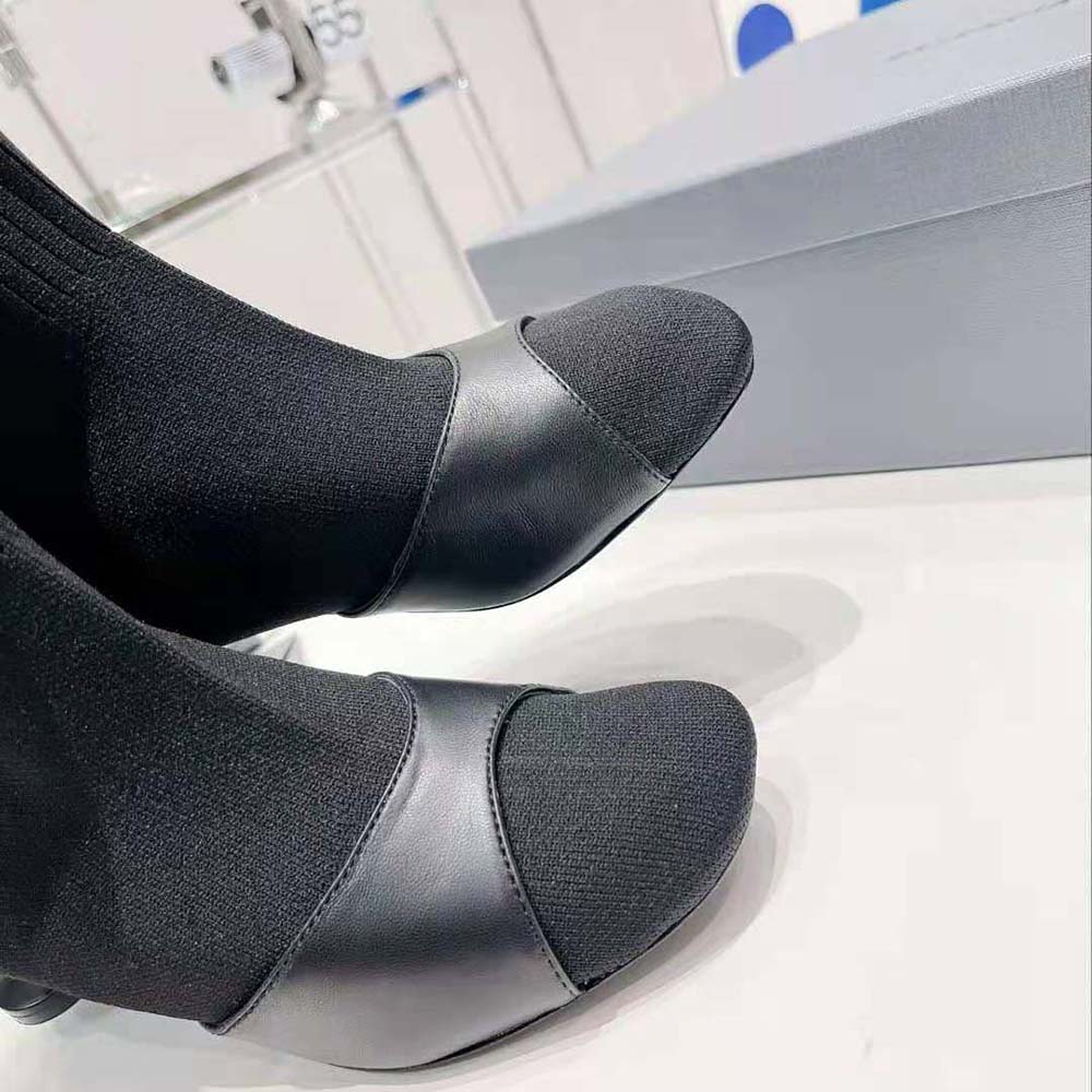 Balenciaga Women Sock 50mm Bootie in Black Smooth Calfskin and Black Recycled Knit - image 9