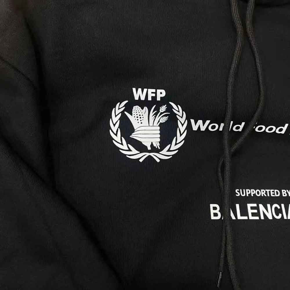 Balenciaga Men WFP Hoodie Medium Fit in Black and White Medium Fleece - image 10