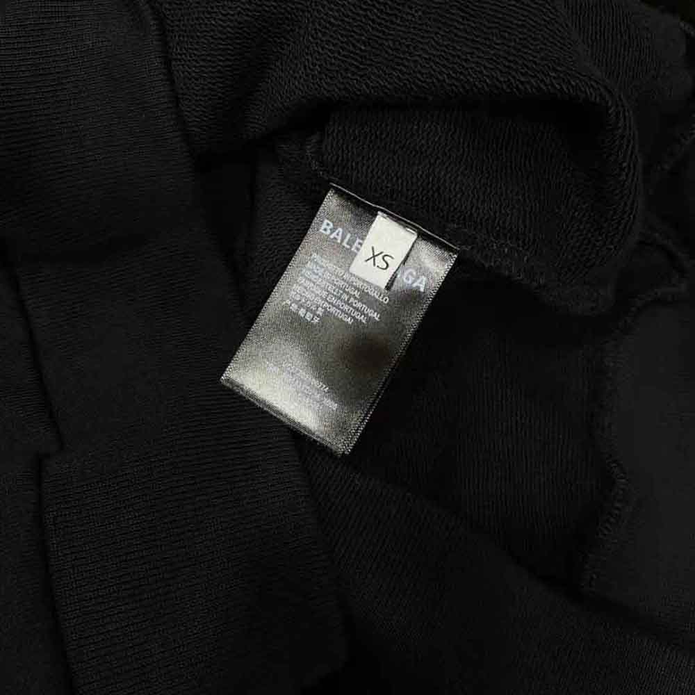 Balenciaga Men WFP Hoodie Medium Fit in Black and White Medium Fleece - image 8