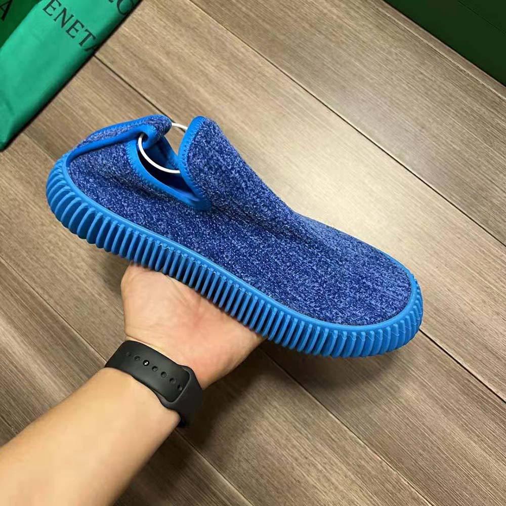 Bottega Veneta Unisex Ripple Chenille Corduroy Slip-on Sneakers-Blue - image 9