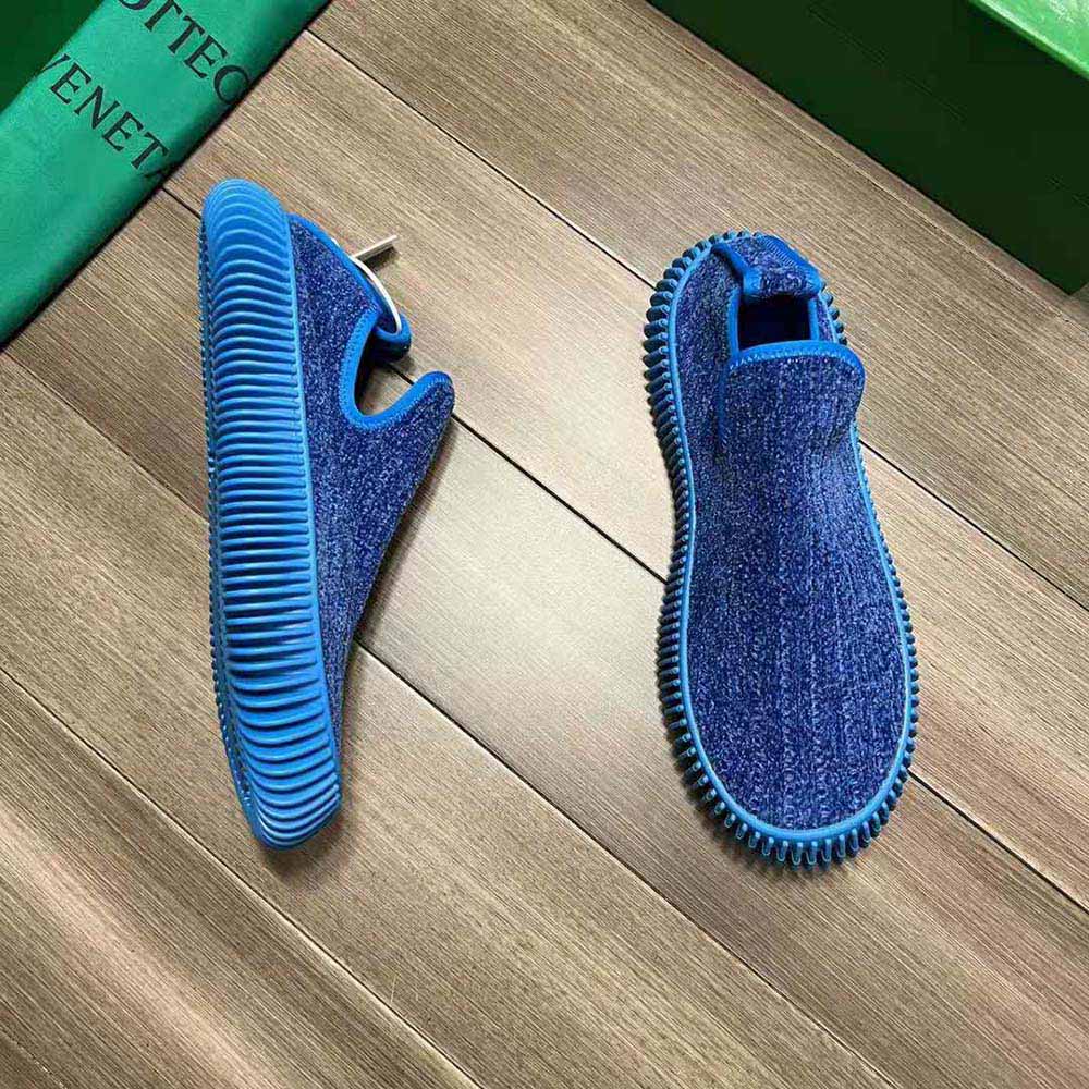 Bottega Veneta Unisex Ripple Chenille Corduroy Slip-on Sneakers-Blue - image 4
