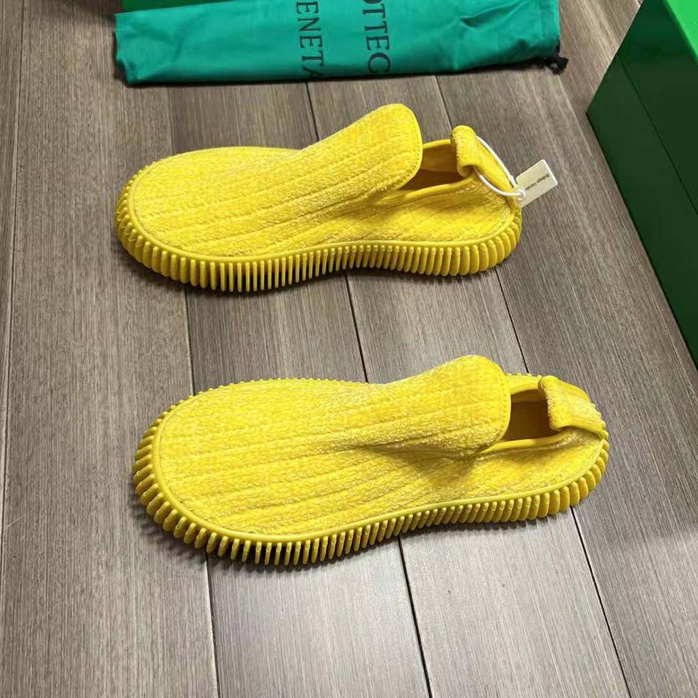 Bottega Veneta Unisex Ripple Chenille Corduroy Slip-on Sneakers-Yellow - image 4