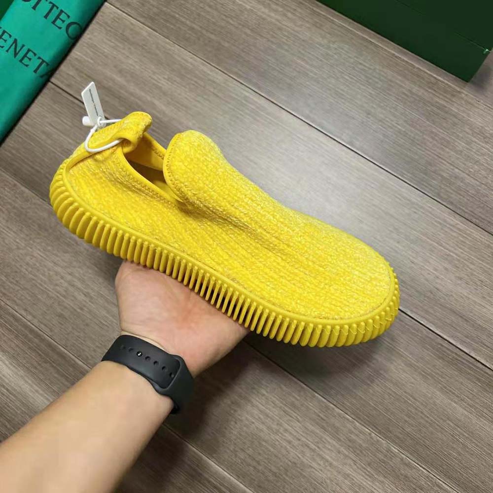Bottega Veneta Unisex Ripple Chenille Corduroy Slip-on Sneakers-Yellow - image 9