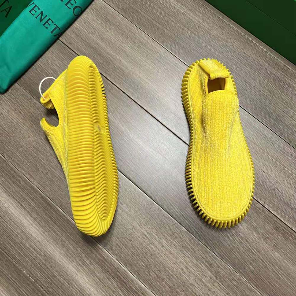 Bottega Veneta Unisex Ripple Chenille Corduroy Slip-on Sneakers-Yellow - image 7