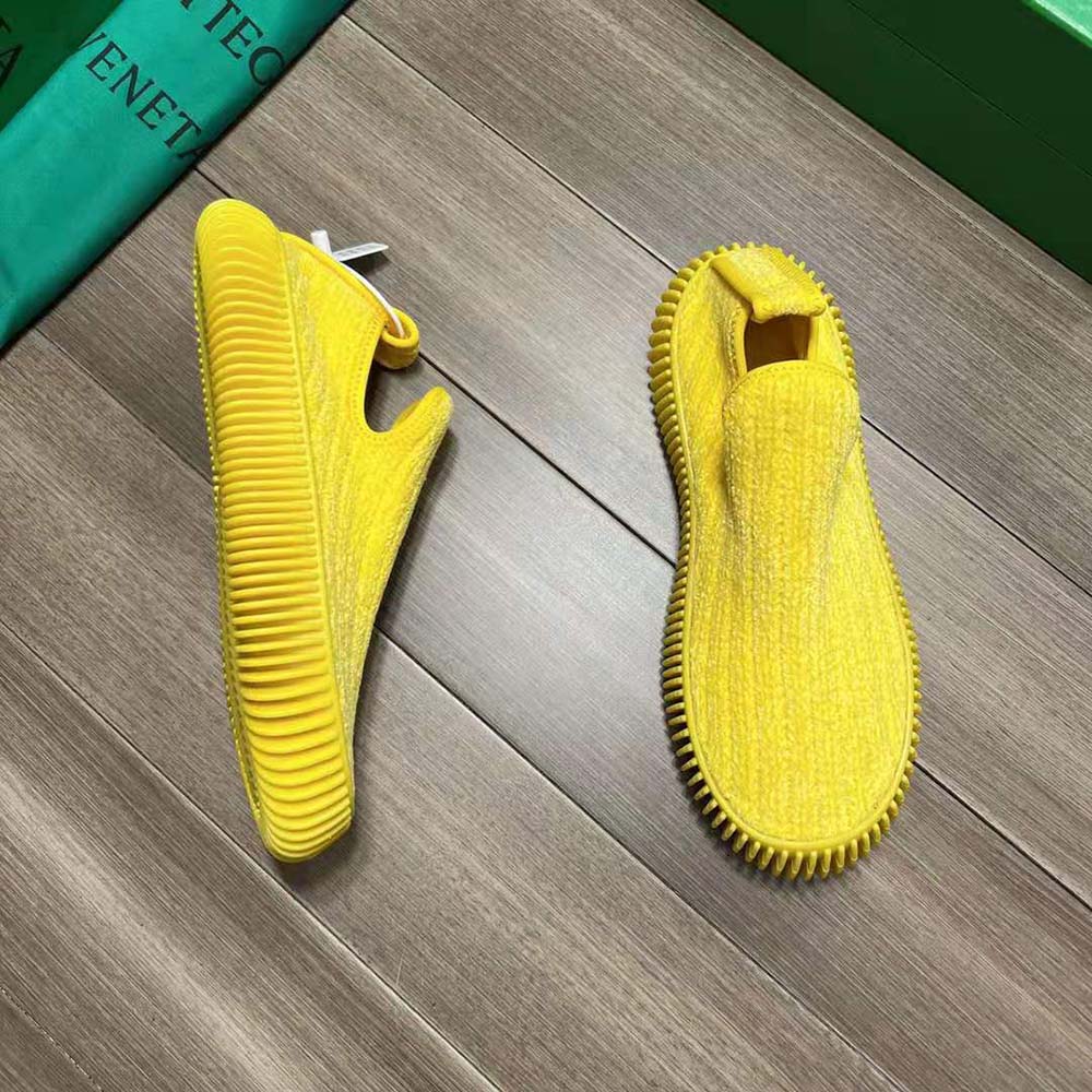 Bottega Veneta Unisex Ripple Chenille Corduroy Slip-on Sneakers-Yellow - image 5