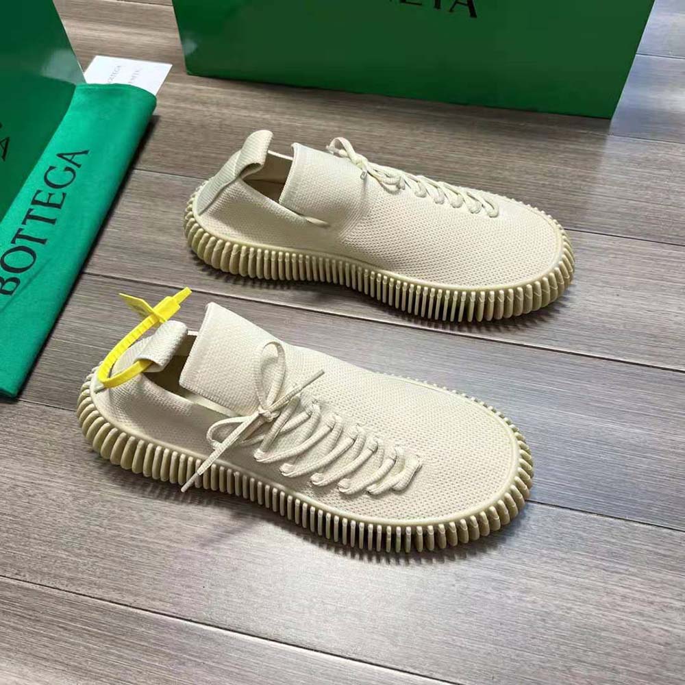 Overhead view showing lace-up design on Bottega Veneta Ripple Tech Knit Sneakers