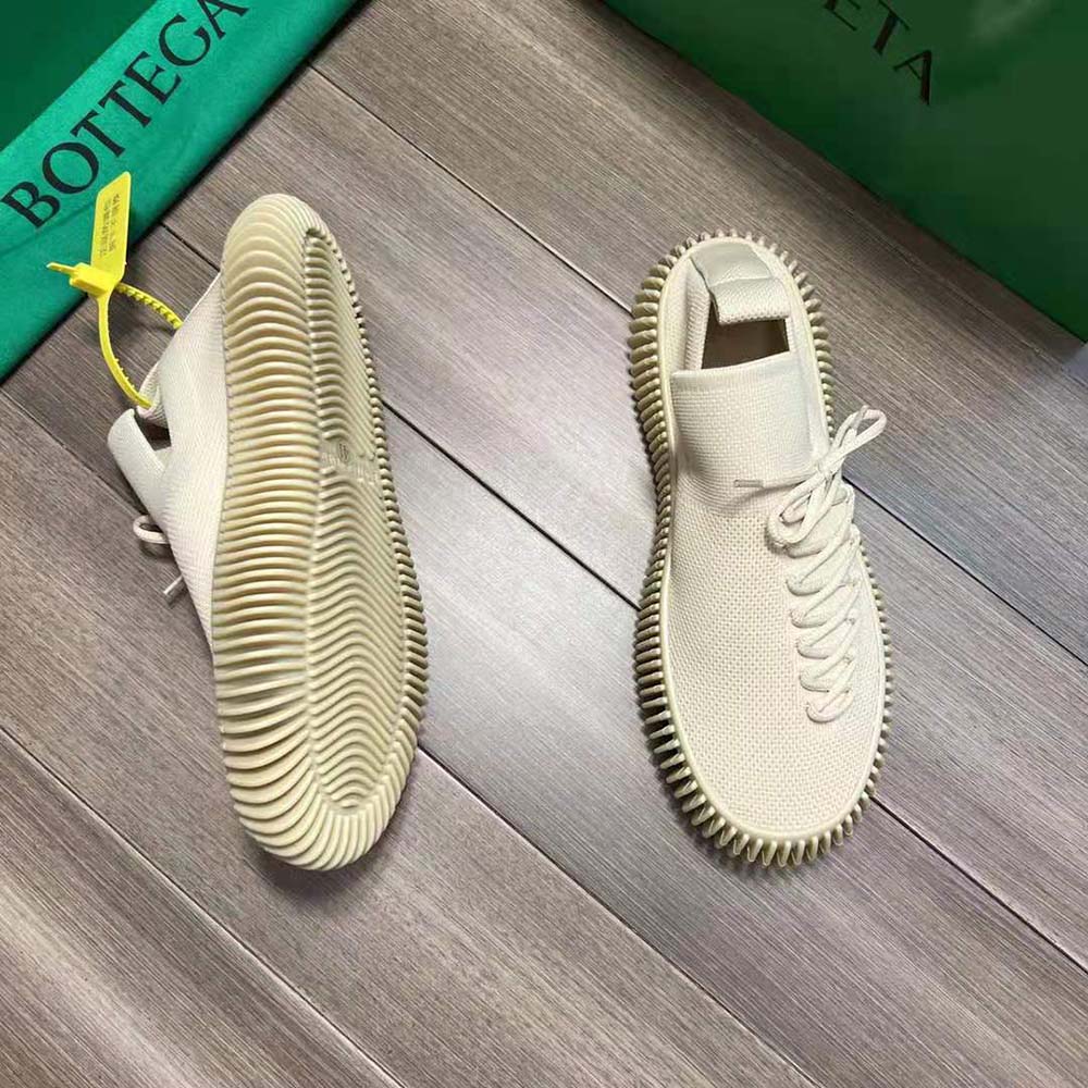Bottega Veneta Unisex Ripple Tech Knit Lace-up Sneakers-Beige - image 7