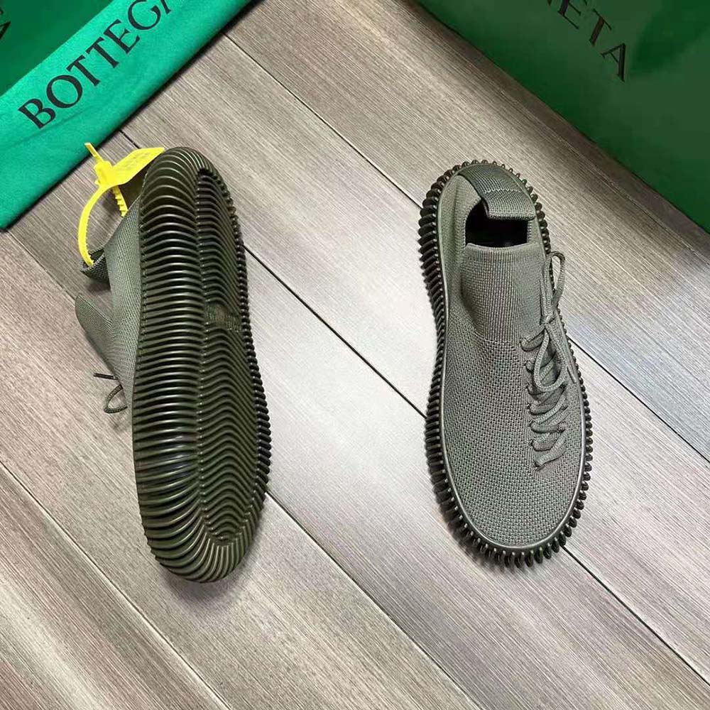 Bottega Veneta Unisex Ripple Tech Knit Lace-up Sneakers-Green - image 7