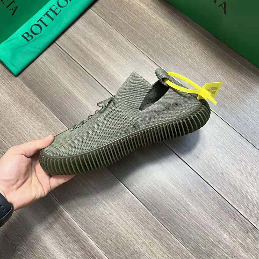 Bottega Veneta Unisex Ripple Tech Knit Lace-up Sneakers-Green - image 8