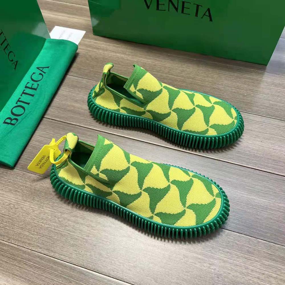 Top view showing slip-on design of Bottega Veneta Unisex Ripple Wavy Triangle Sneakers