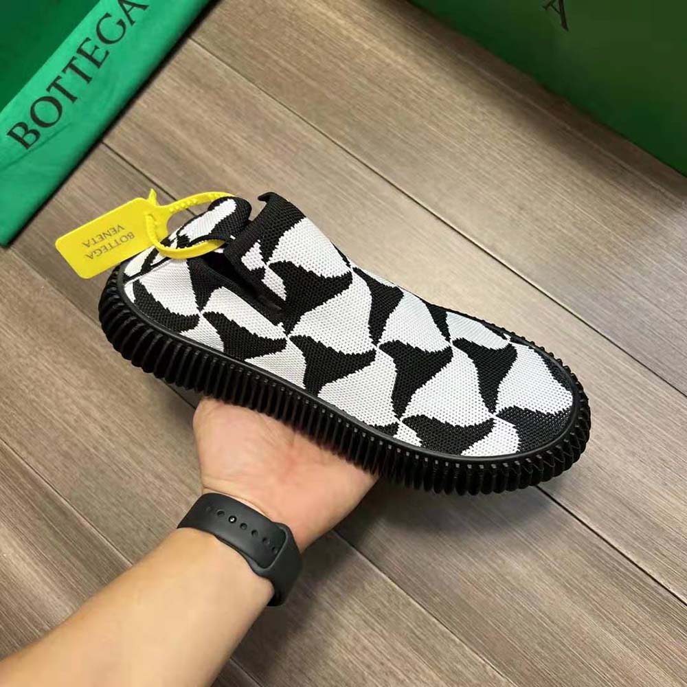 Bottega Veneta Unisex Ripple Wavy Triangle Tech Knit Slip-on Sneakers-Black - image 9