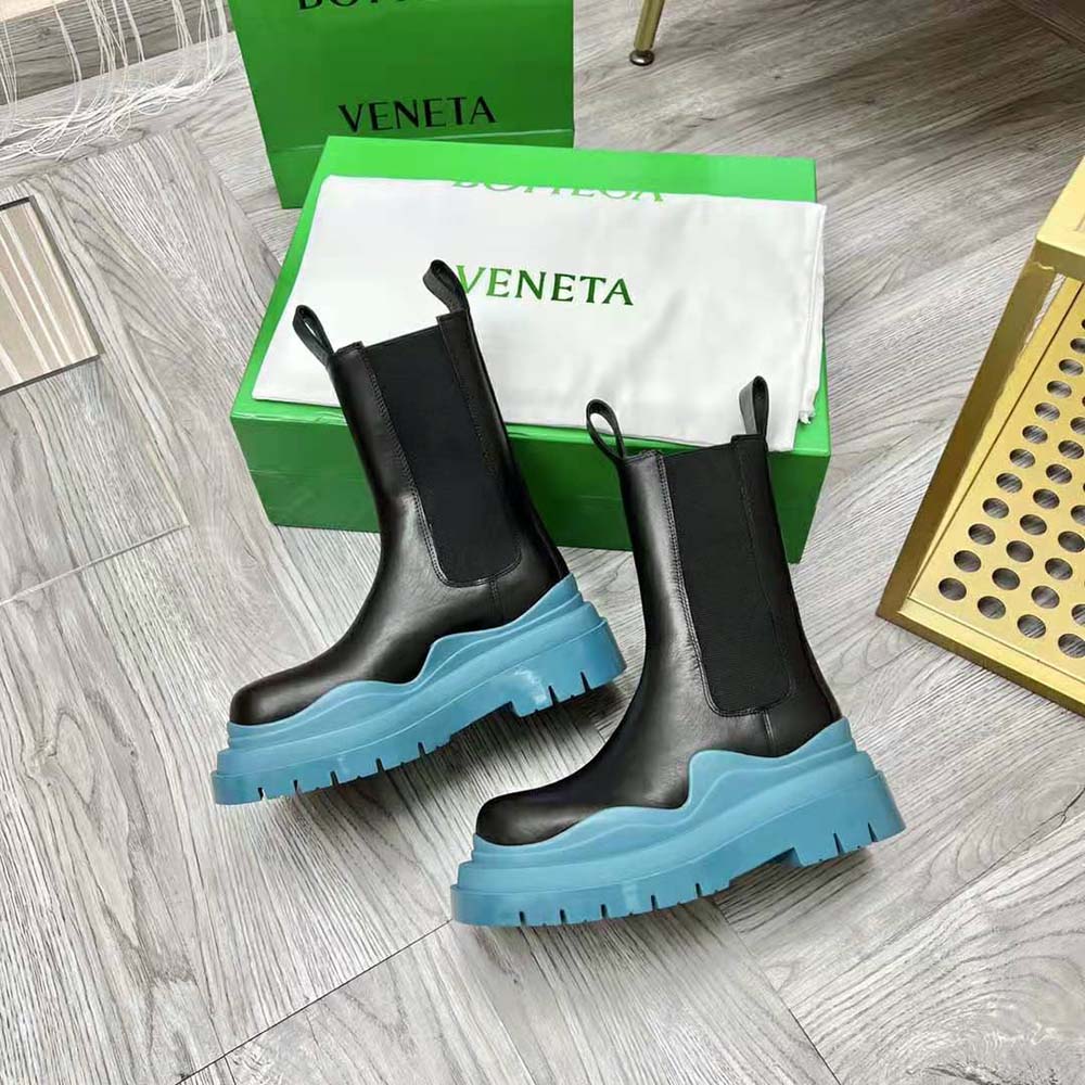 Bottega Veneta Unisex Tire Chelsea Boot in Vegetally-Tanned Leather-Blue - image 5