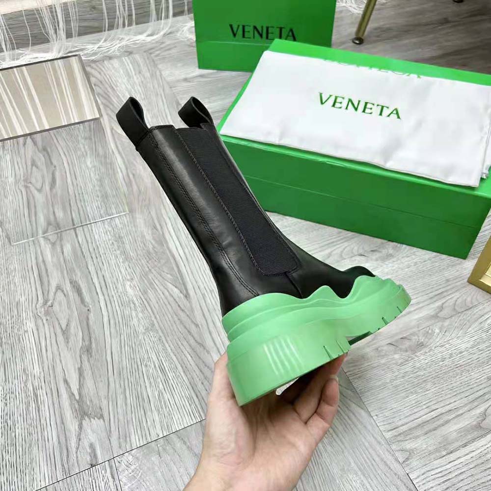 Bottega Veneta Unisex Tire Chelsea Boot in Vegetally-Tanned Leather-Green - image 9