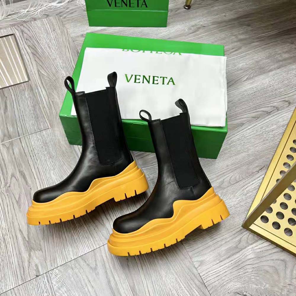 Bottega Veneta Unisex Tire Chelsea Boot in Vegetally-Tanned Leather-Orange - image 5