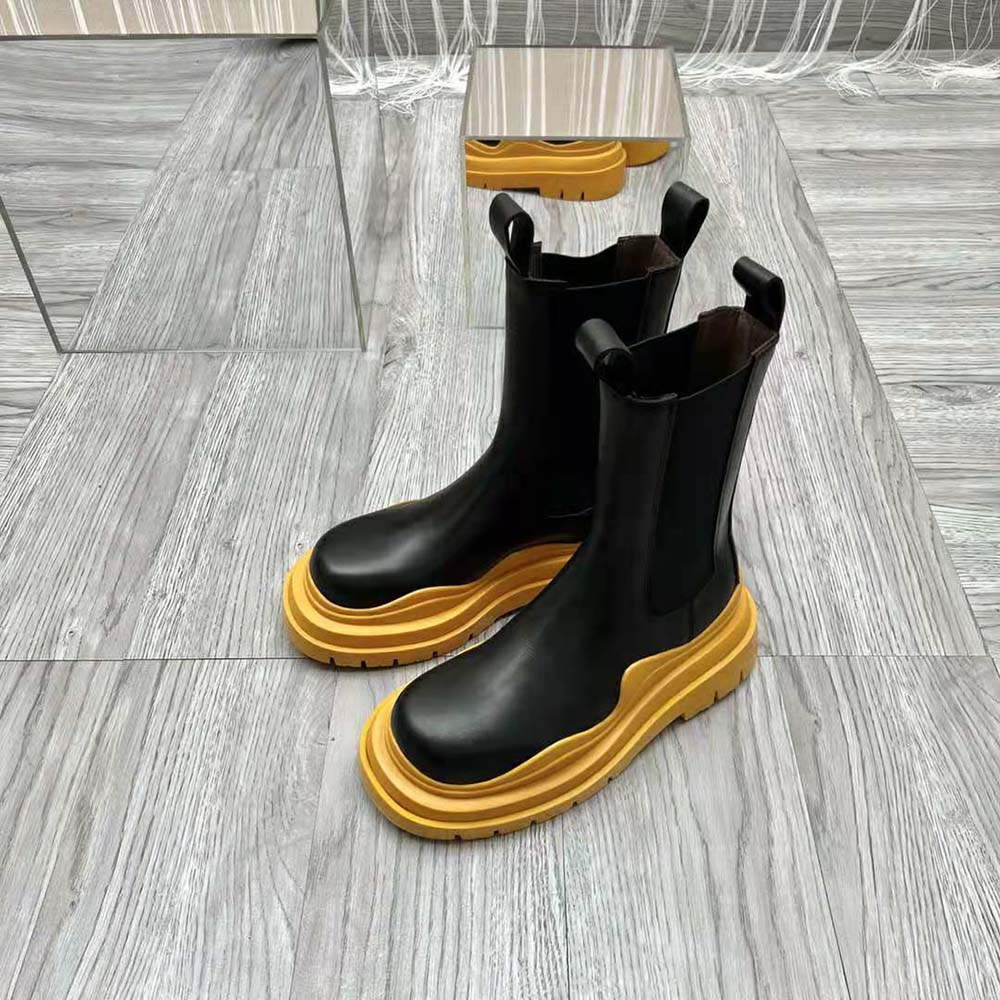 Bottega Veneta Unisex Tire Chelsea Boot in Vegetally-Tanned Leather-Orange - image 4