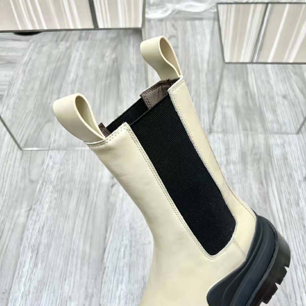 Bottega Veneta Unisex Tire Chelsea Boot in Vegetally-Tanned Leather-White - image 8
