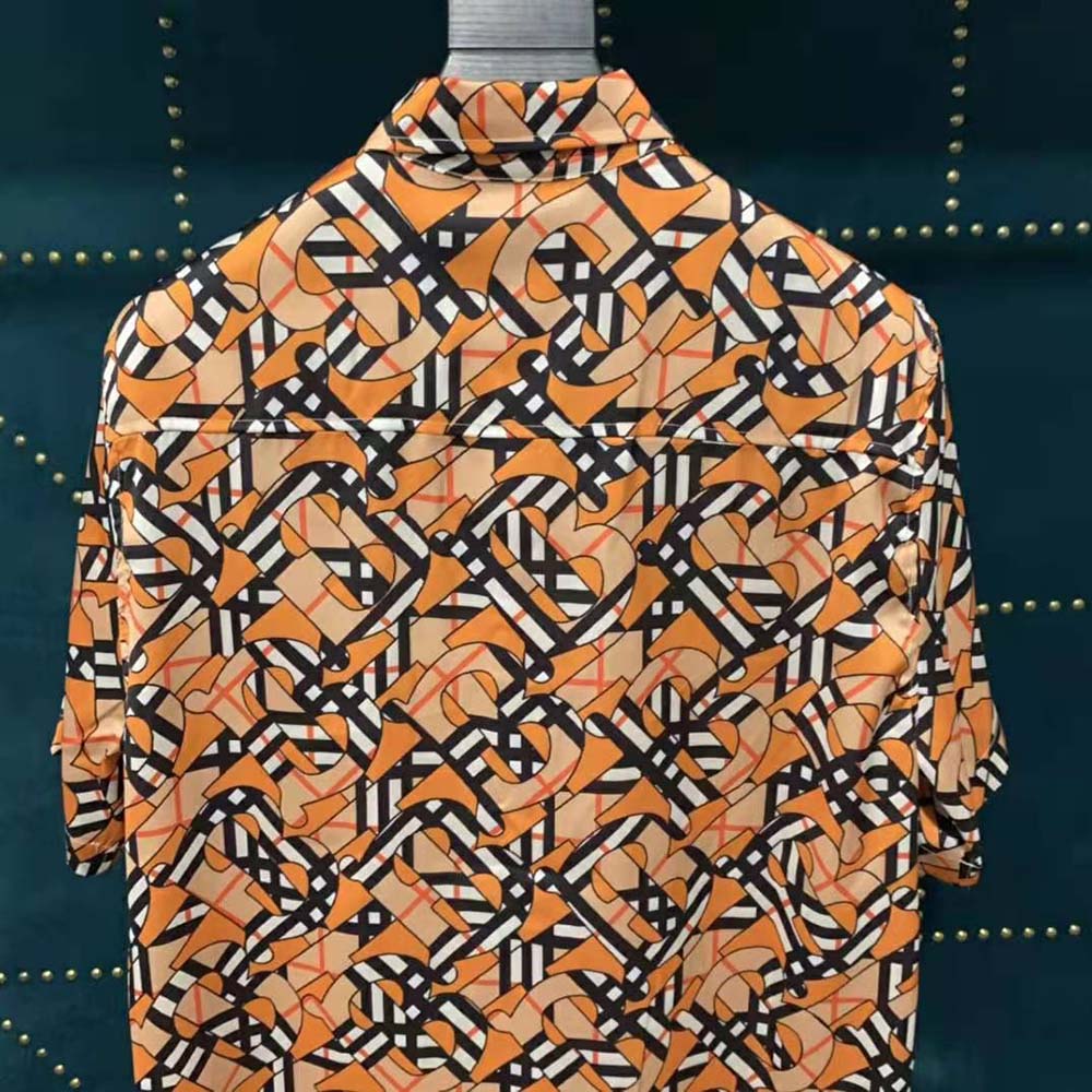 Burberry Men Short-Sleeve Monogram Print Cotton Poplin Shirt - image 5