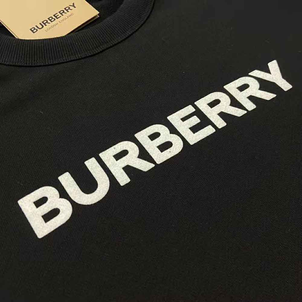 Burberry Men Logo Print Cotton Sweatshirt-Black - image 5