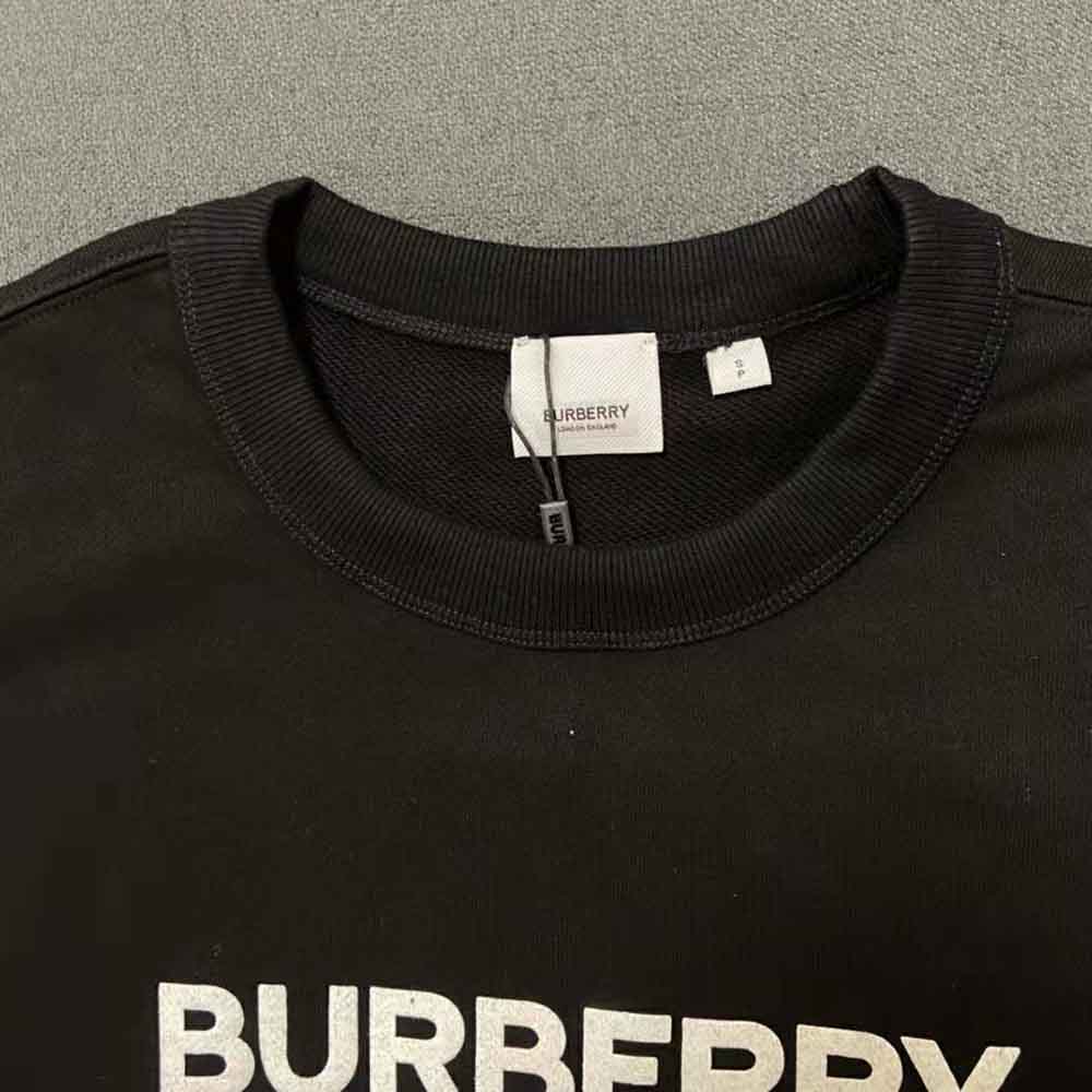 Burberry Men Logo Print Cotton Sweatshirt-Black - image 4