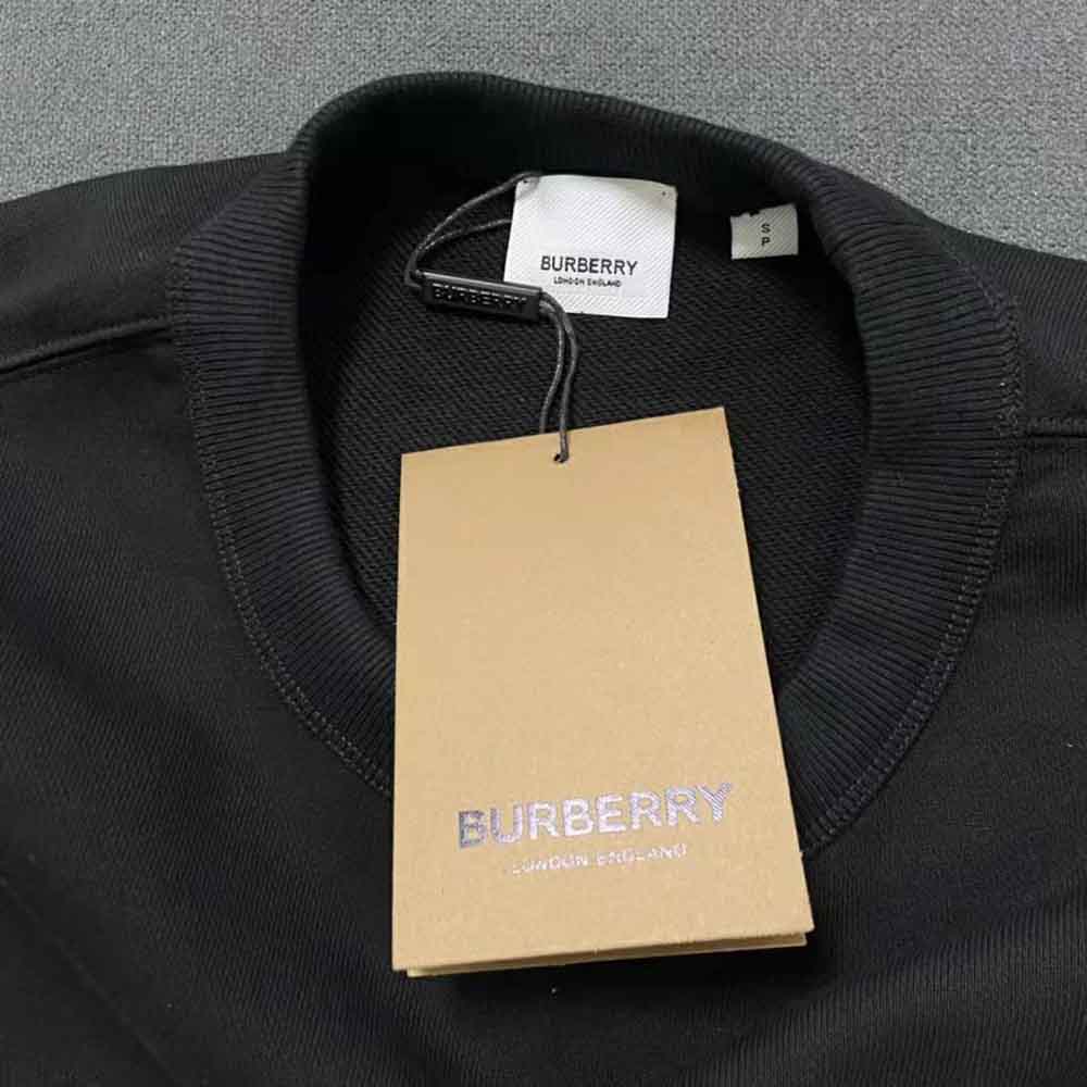 Burberry Men Logo Print Cotton Sweatshirt-Black - image 6