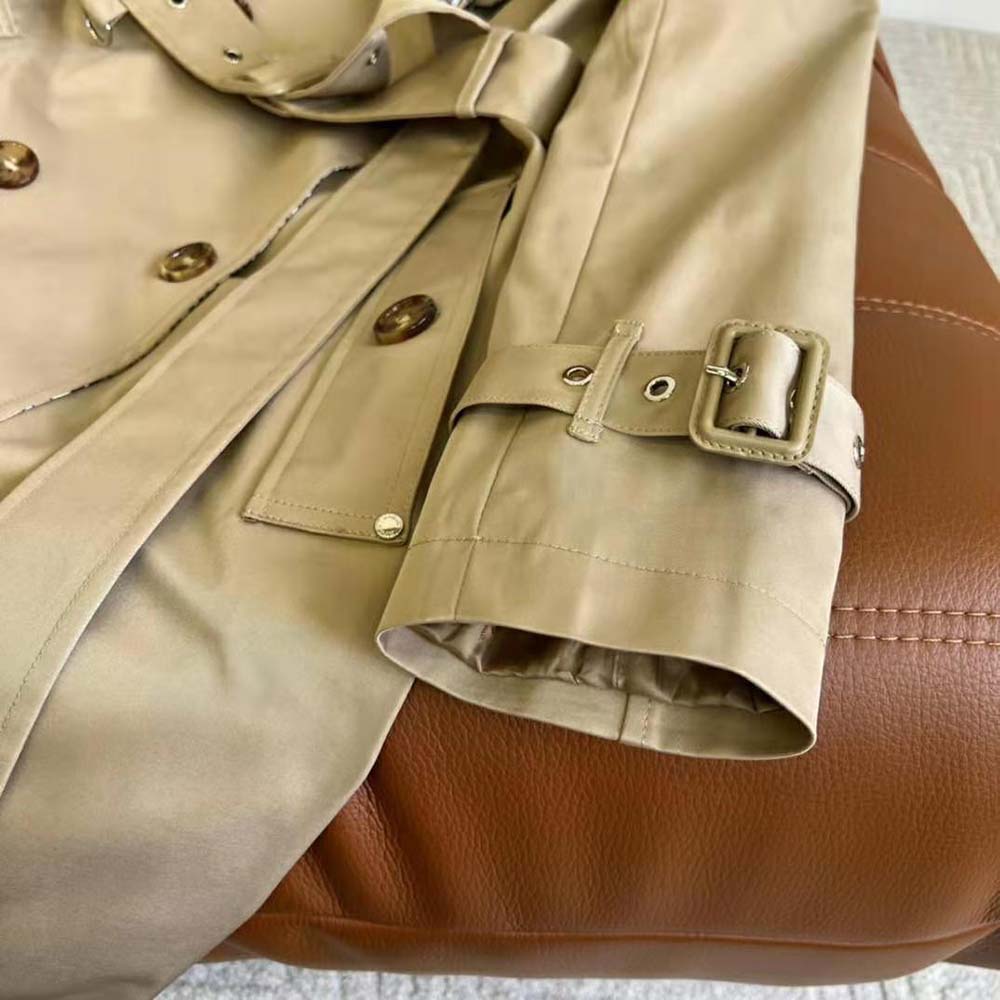 Burberry Women Monogram Print Detail Cotton Gabardine Trench Coat - image 9