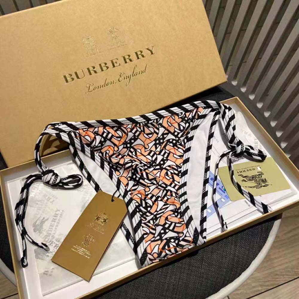 Burberry Women Monogram Print Stretch Nylon Triangle Bikini - image 6