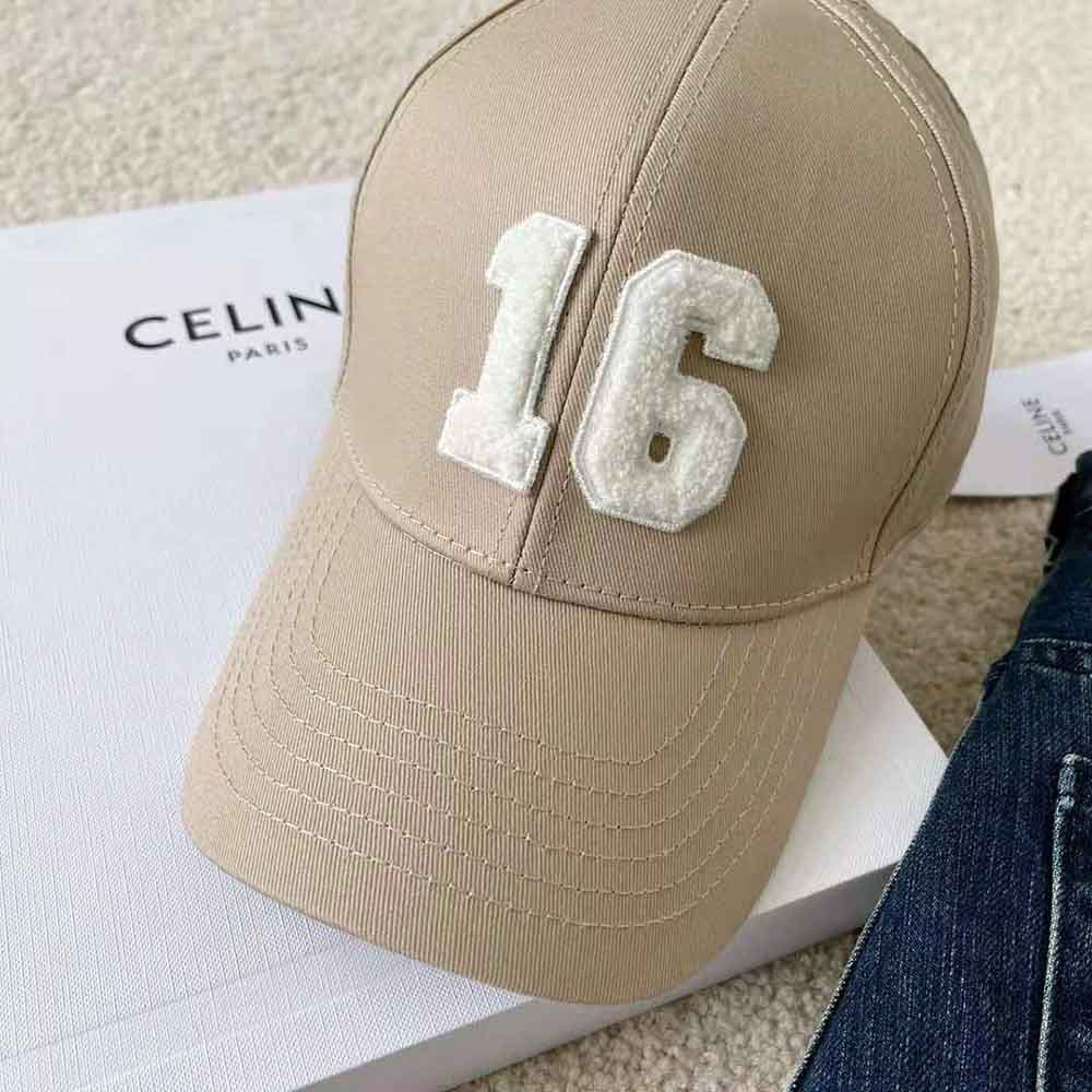 Celine Women 16 Patch Cotton Baseball Cap-Beige - image 7