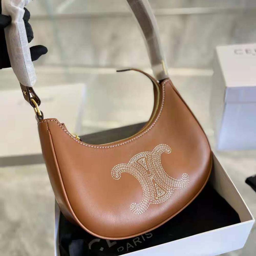 Celine Women Ava Bag in Smooth Calfskin with Triomphe Embroidery - image 4