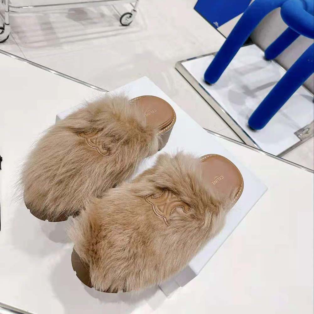 Top view showing silhouette of Celine Women Bulky Closed Mule