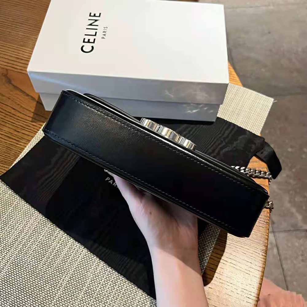 Celine Women Chain Shoulder Bag Triomphe in Shiny Calfskin - image 4