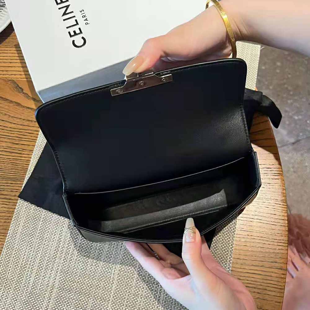 Celine Women Chain Shoulder Bag Triomphe in Shiny Calfskin - image 7