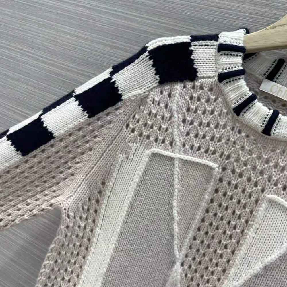 Chloe Women Graphic Knit Sweater-Beige - image 6