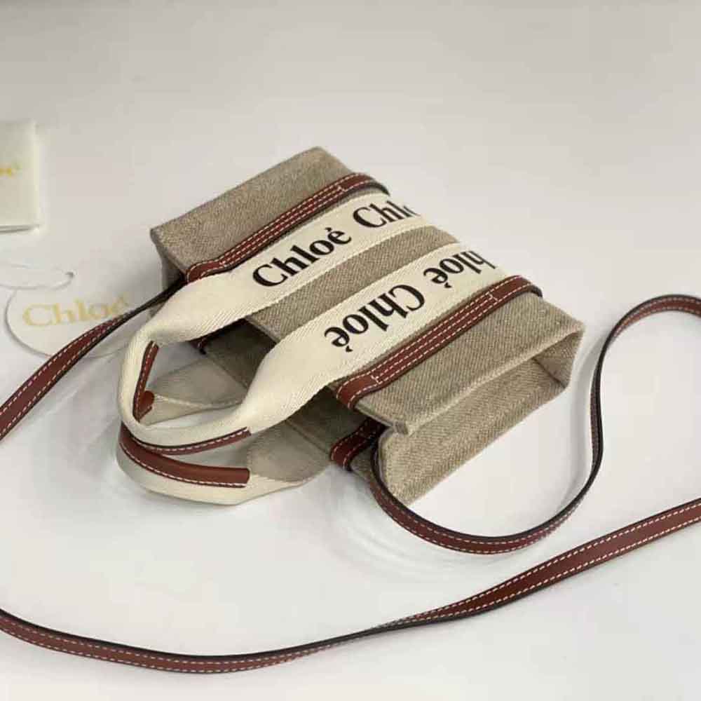 Chloe Women Mini Woody Tote Bag-Brown - image 4