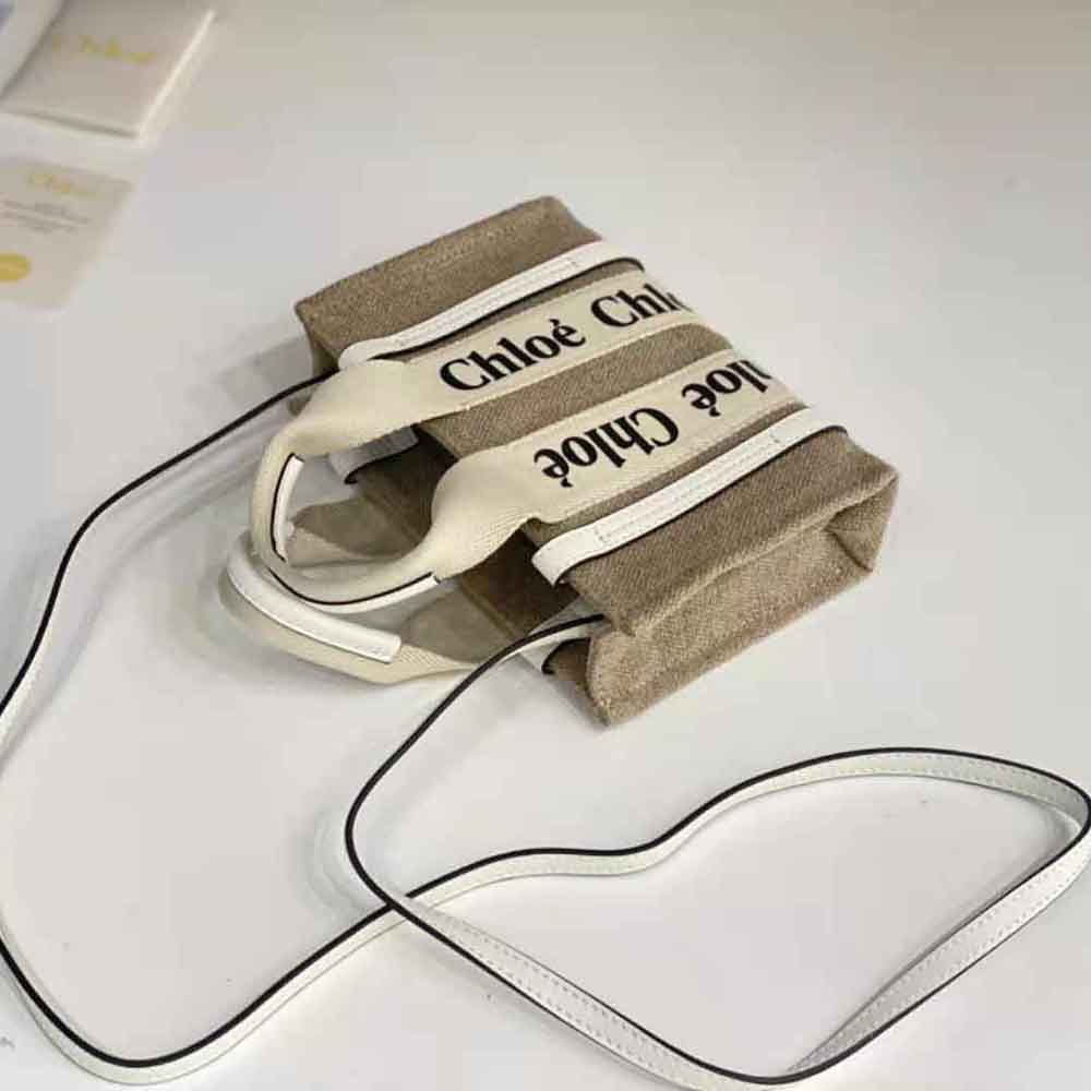 Chloe Women Mini Woody Tote Bag-White - image 5
