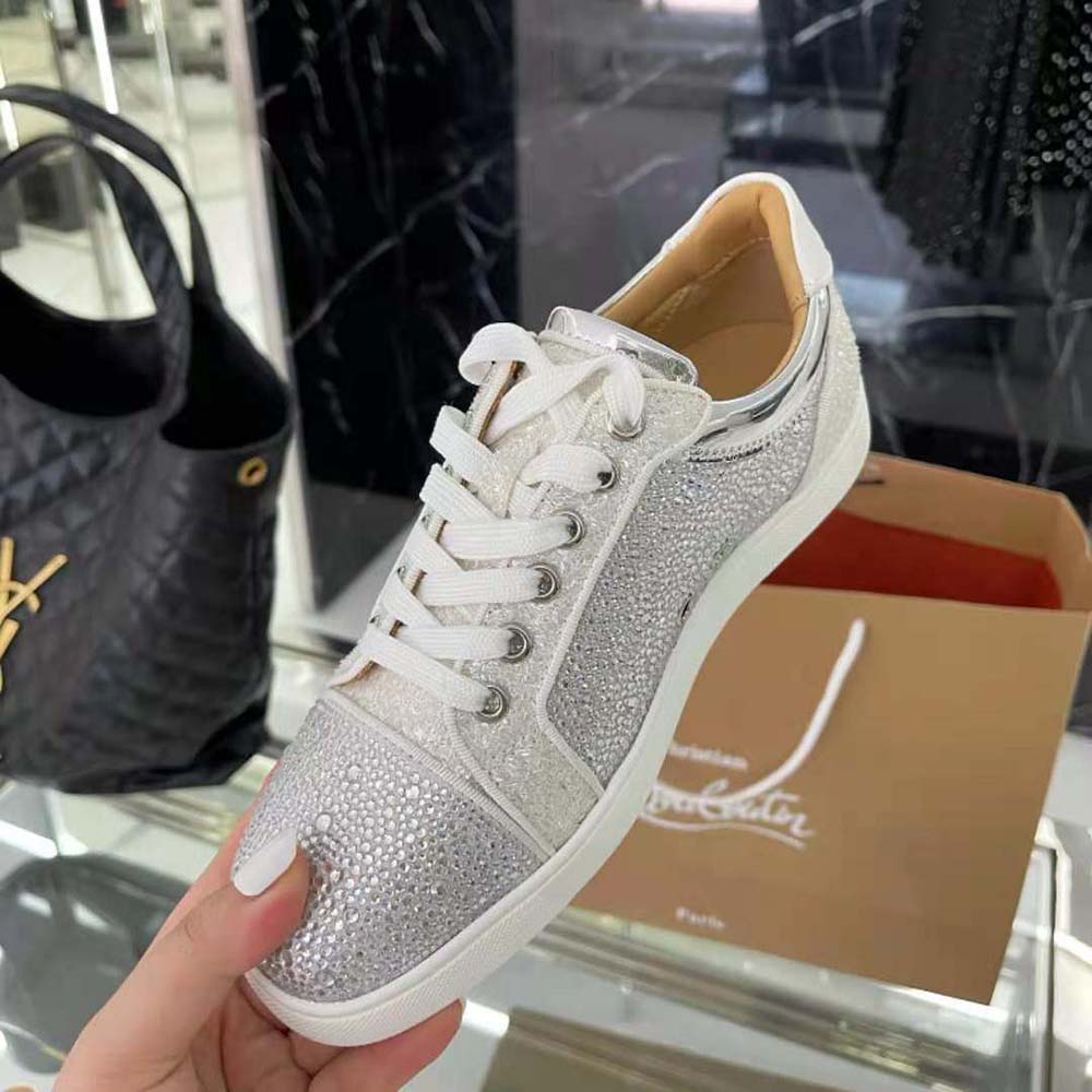 Christian Louboutin Men Louis Junior Strass-White - image 9