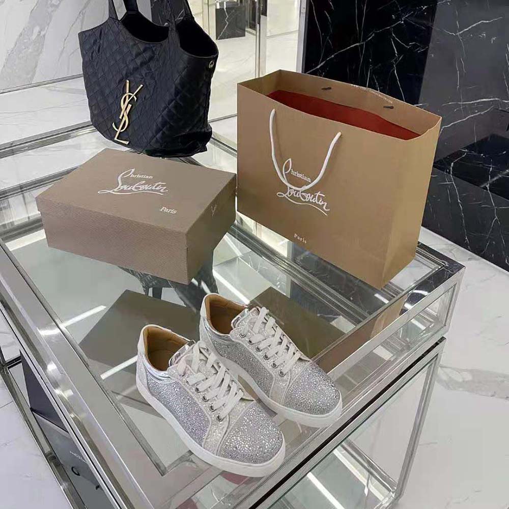 Christian Louboutin Men Louis Junior Strass-White - image 4