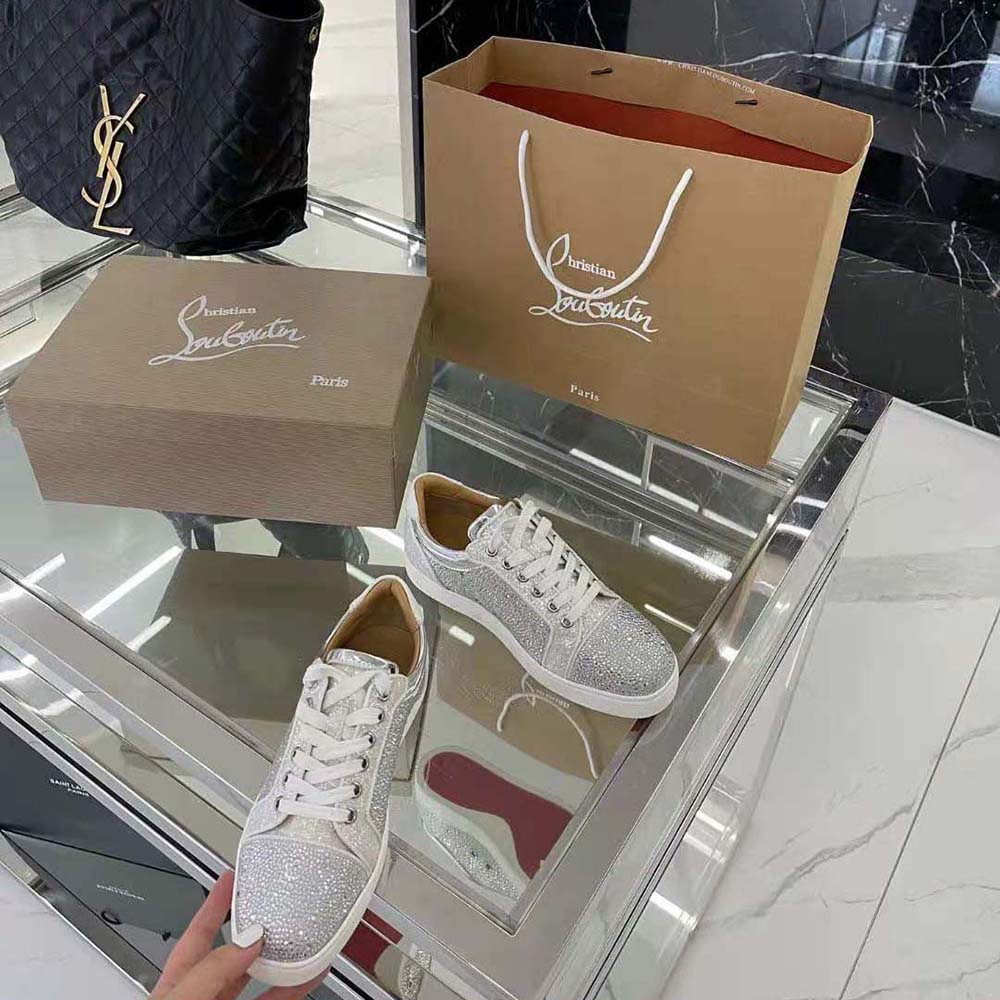 Christian Louboutin Men Louis Junior Strass-White - image 5