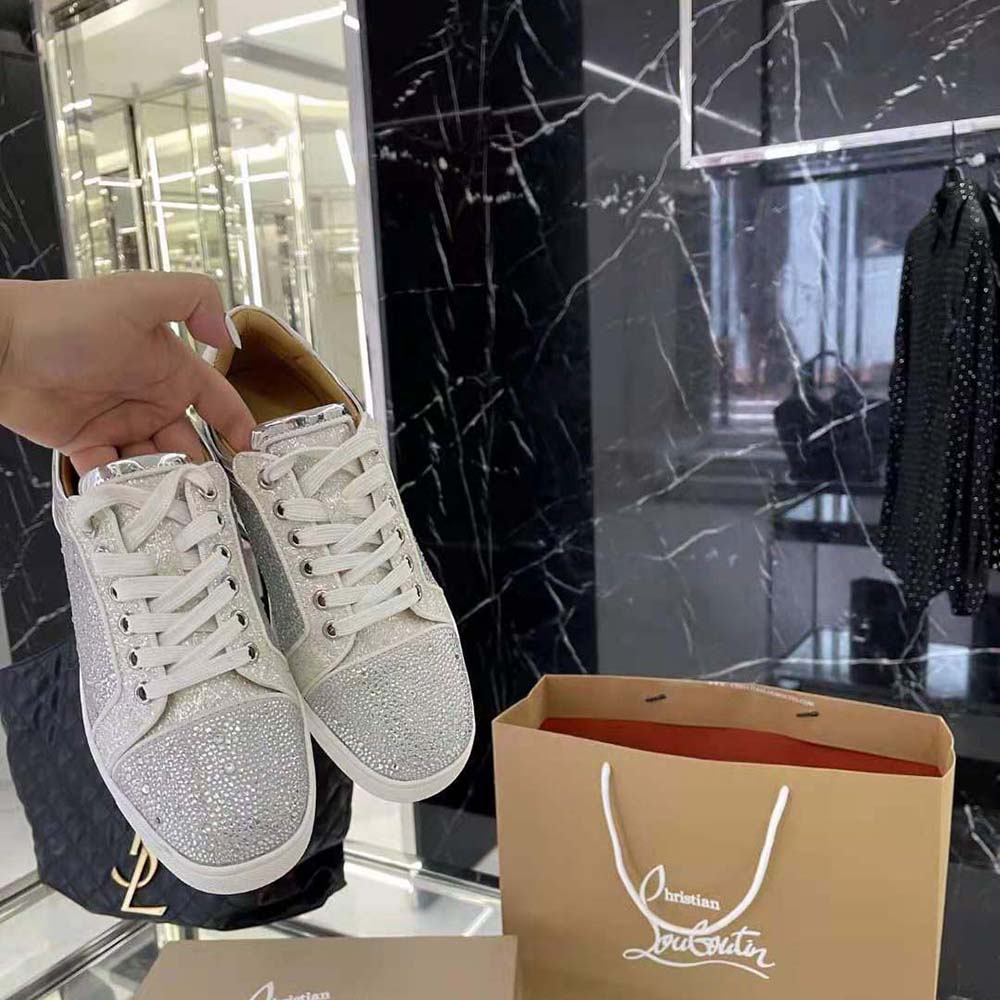 Christian Louboutin Men Louis Junior Strass-White - image 6