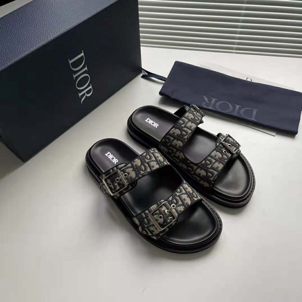 Top view showcasing open-toe design of Dior Men Aqua Sandal