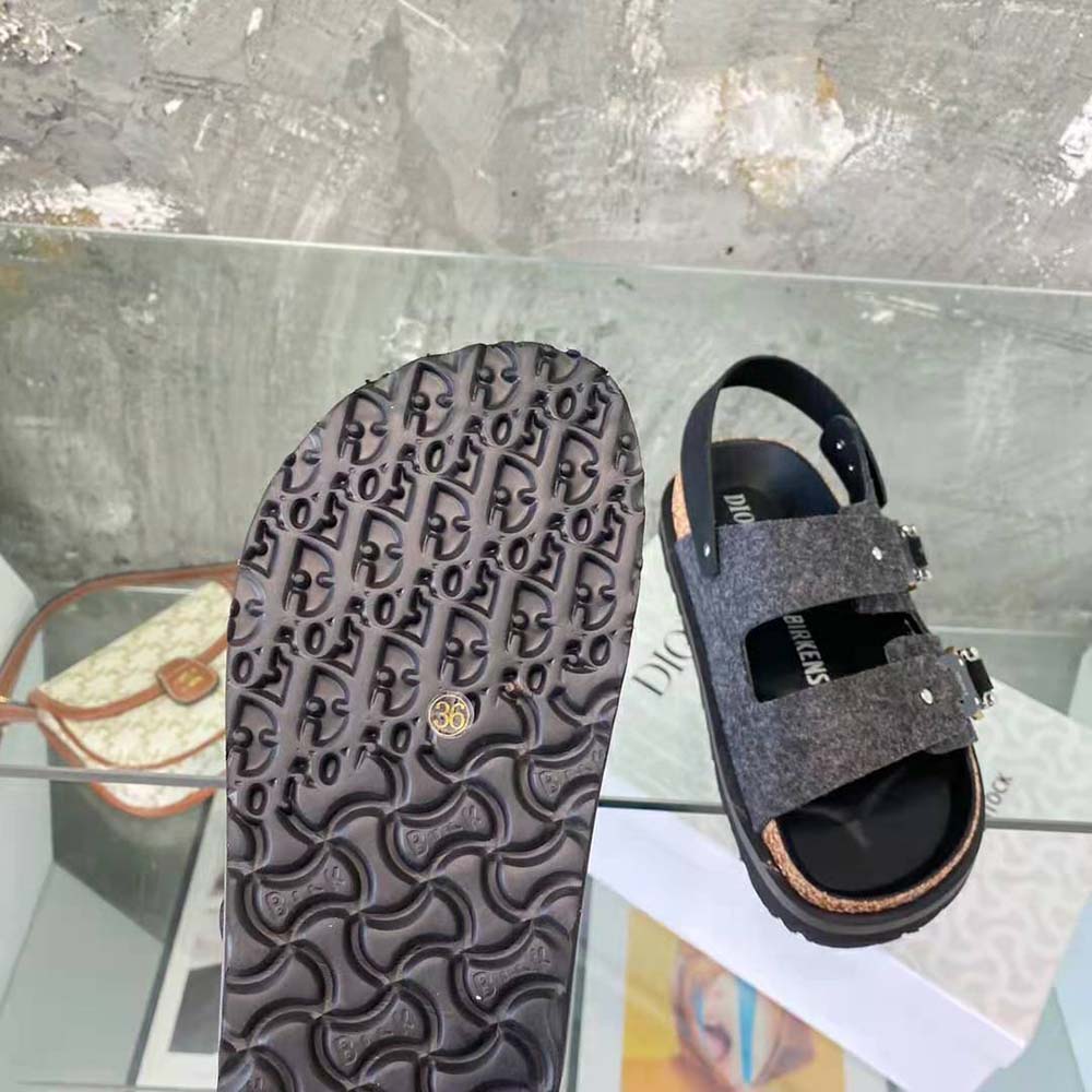 Dior Men By Birkenstock Milano Sandal Black Nubuck Calfskin - image 10