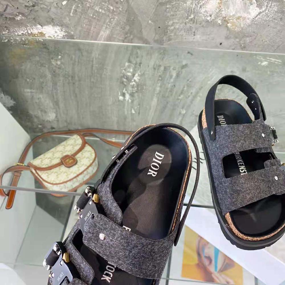 Dior Men By Birkenstock Milano Sandal Black Nubuck Calfskin - image 8