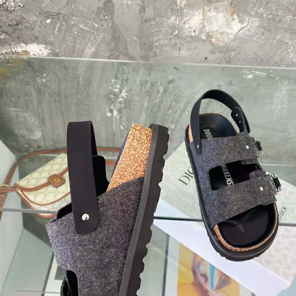 Dior Men By Birkenstock Milano Sandal Black Nubuck Calfskin - image 7