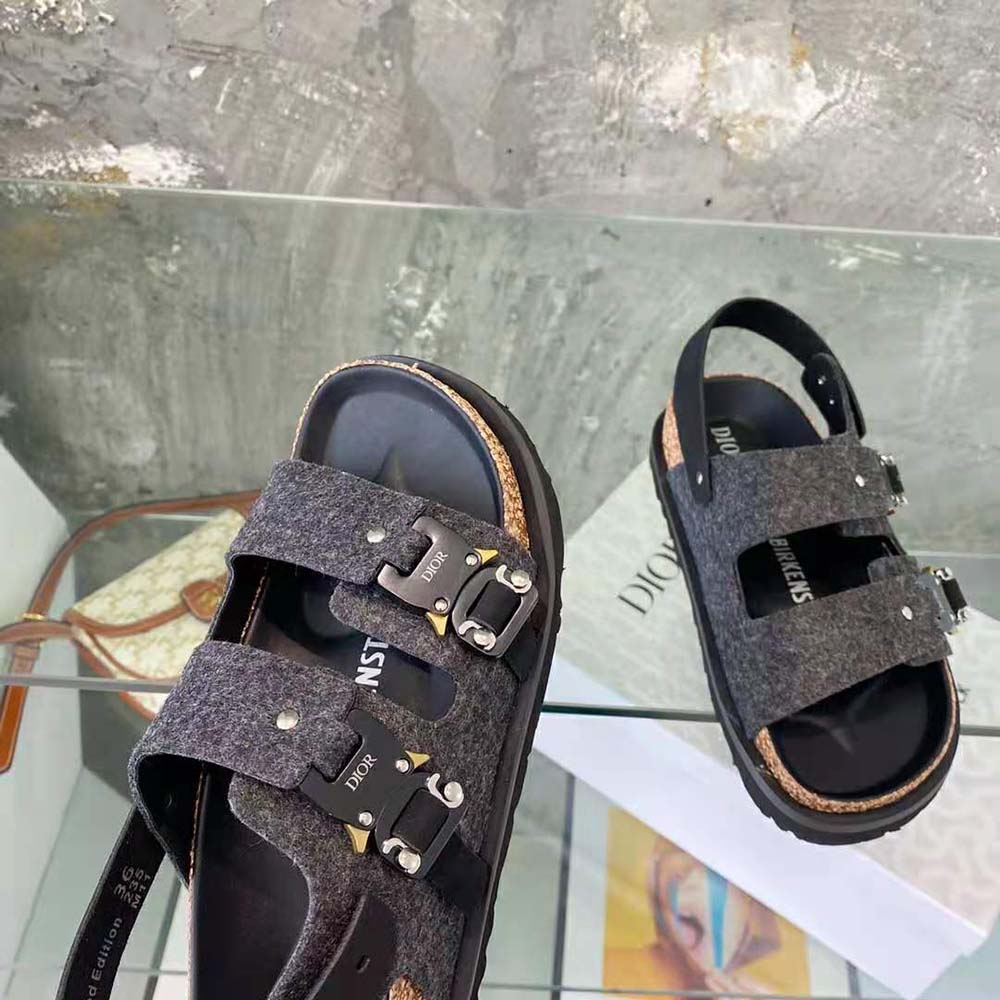 Dior Men By Birkenstock Milano Sandal Black Nubuck Calfskin - image 6