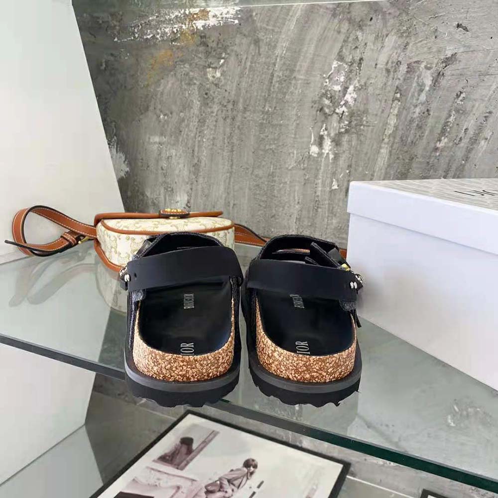 Dior Men By Birkenstock Milano Sandal Black Nubuck Calfskin - image 9