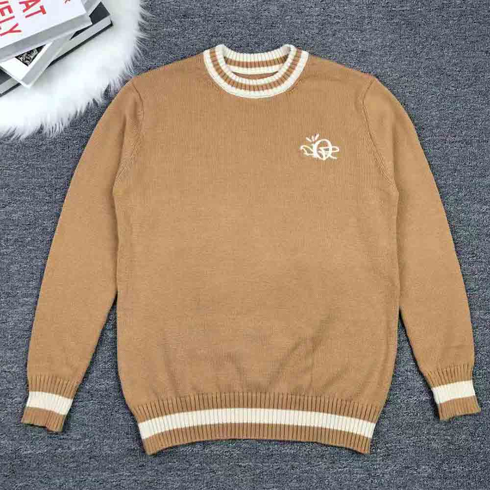 Close-up of signature logos on Dior Men Cactus Jack Dior Sweater Coffee Brown