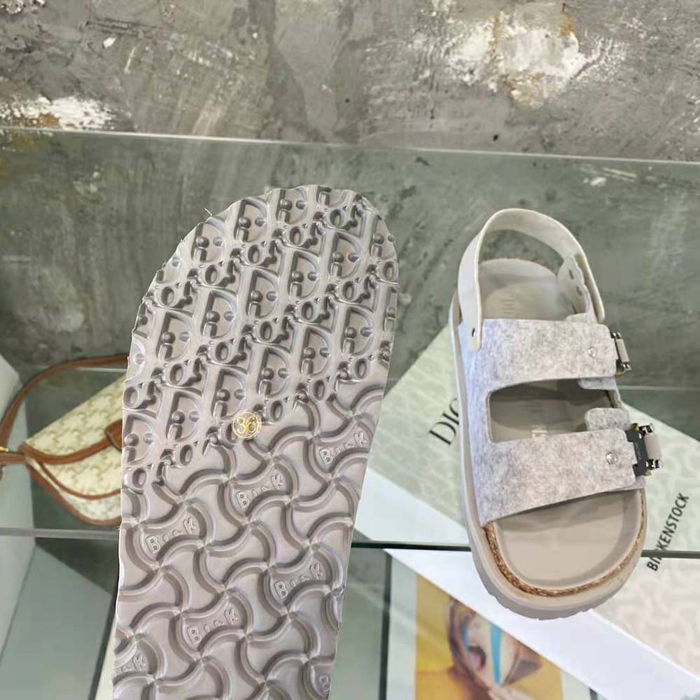 Dior Men Dior by Birkenstock Milano Sandal Dior Gray Felted Wool and Nubuck Calfskin - image 10