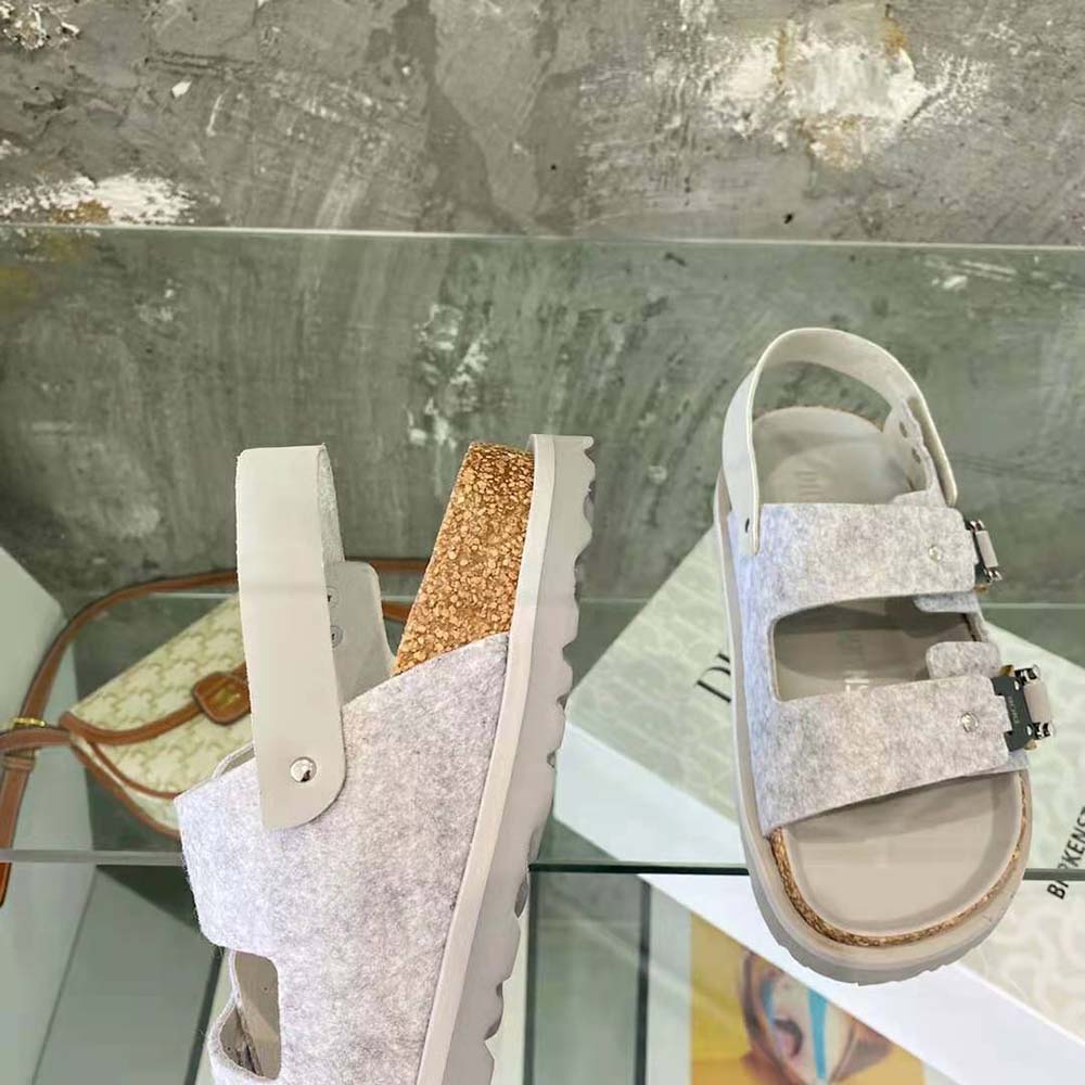 Dior Men Dior by Birkenstock Milano Sandal Dior Gray Felted Wool and Nubuck Calfskin - image 8