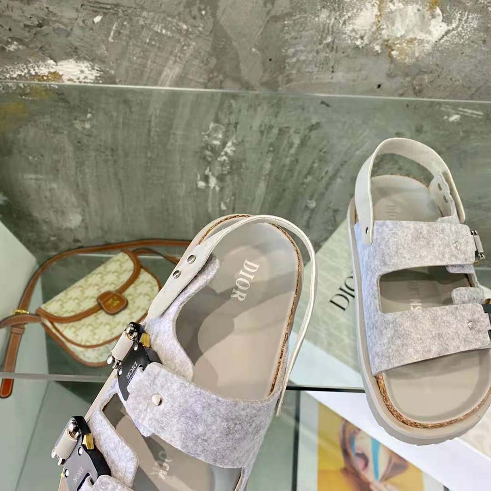 Dior Men Dior by Birkenstock Milano Sandal Dior Gray Felted Wool and Nubuck Calfskin - image 7