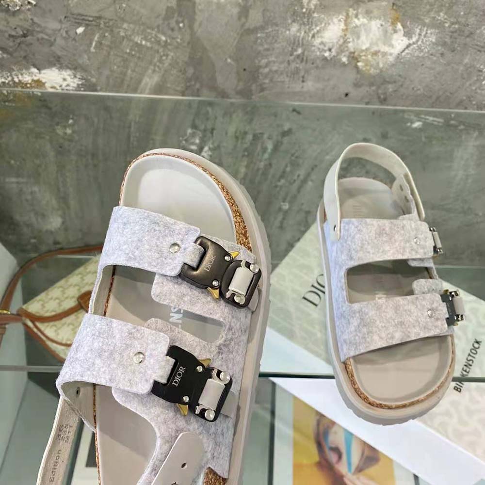 Dior Men Dior by Birkenstock Milano Sandal Dior Gray Felted Wool and Nubuck Calfskin - image 6